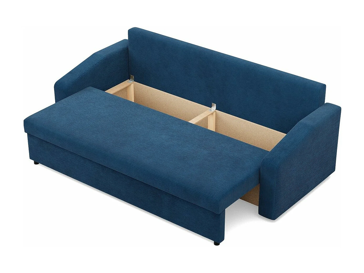 Canapé 3 places avec fonction sommeil,  Cord - Bleu foncé