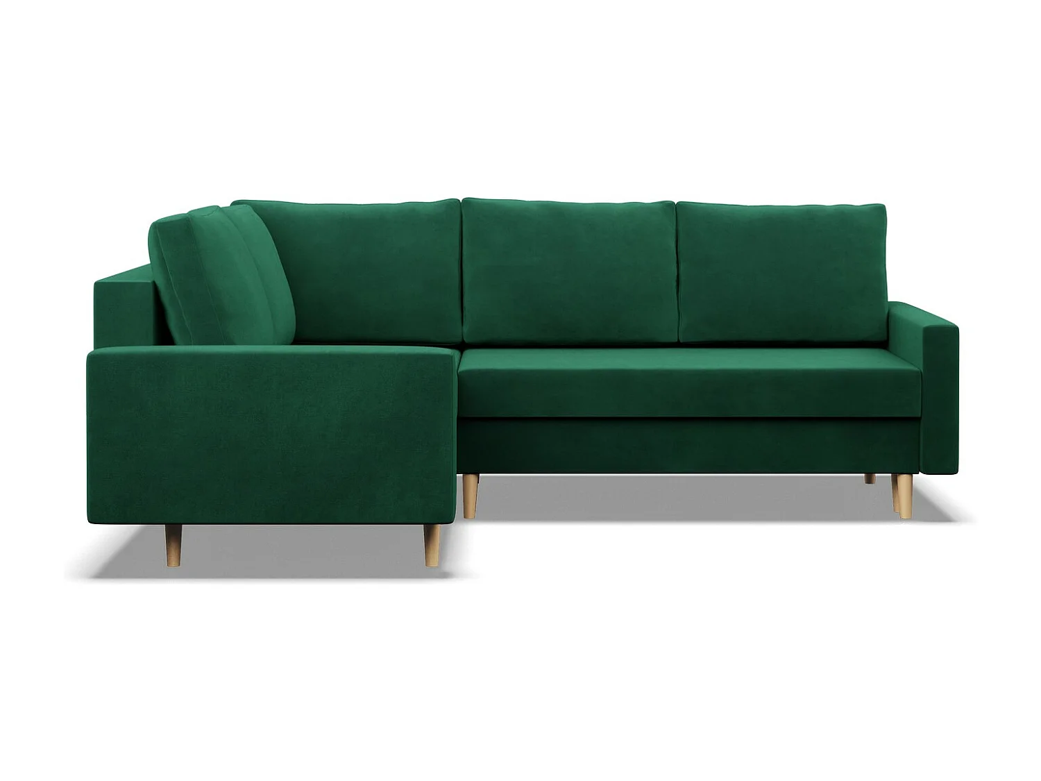 Narożnik lewy z funkcją spania, dwustronna poduszka, kolor zielony