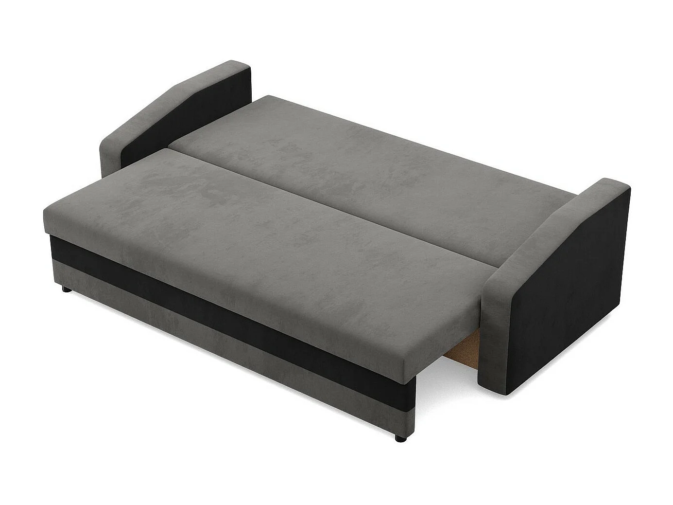 Canapé 3 places avec fonction sommeil, Gris + Noir