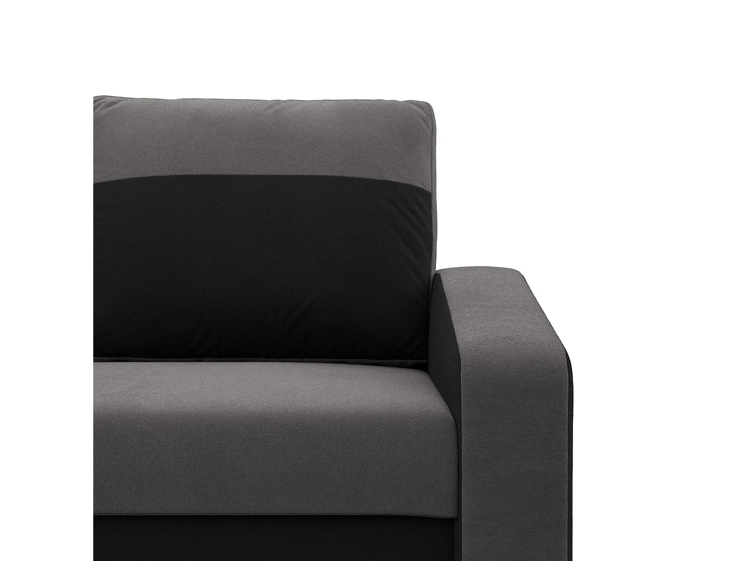 Canapé 3 places avec fonction sommeil, Gris + Noir