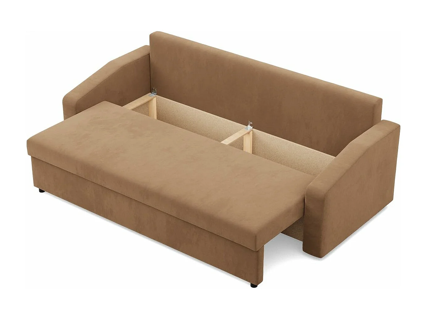 Sofa 3-osobowa z funkcją spania, kolor brązowy