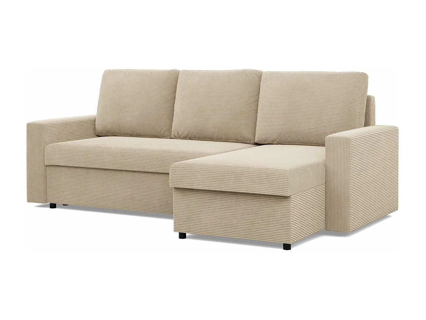 Narożnik z funkcją spania, Bonell, sztruks - beż