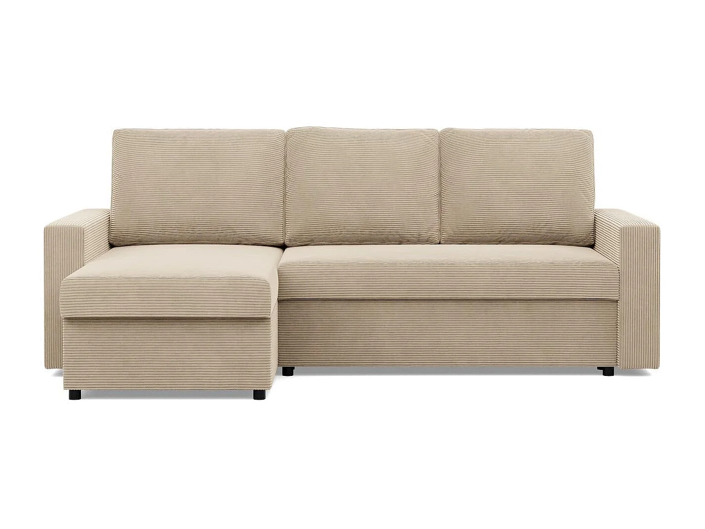 Narożnik z funkcją spania, Bonell, sztruks - beż