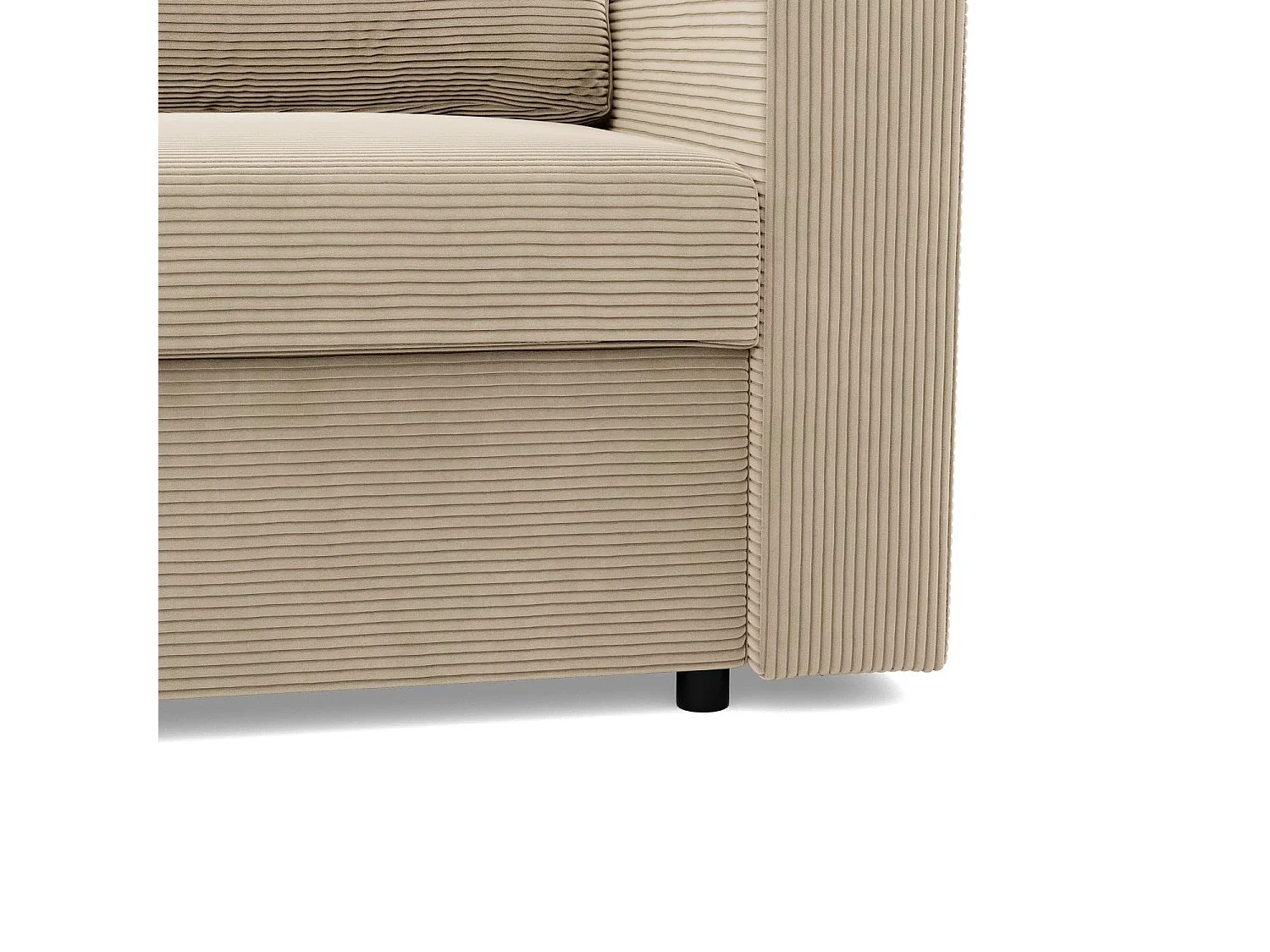 Narożnik z funkcją spania, Bonell, sztruks - beż