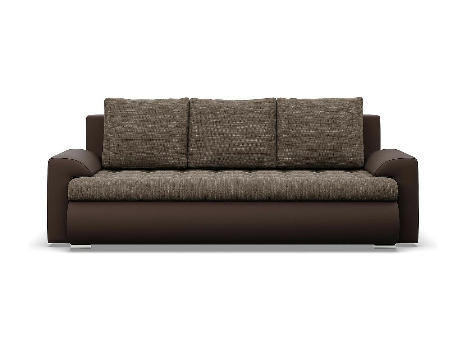 Canapé 3 places avec fonction sommeil, Brun + Brun