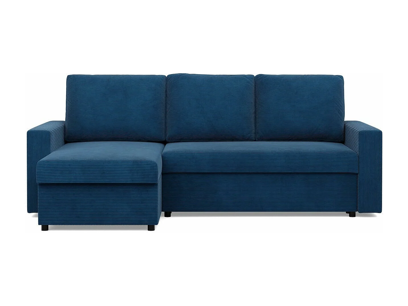 Canapé d'angle avec fonction couchage, Corde - Bleu foncé
