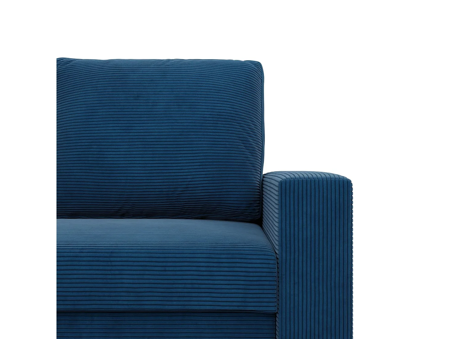 Canapé d'angle avec fonction couchage, Corde - Bleu foncé