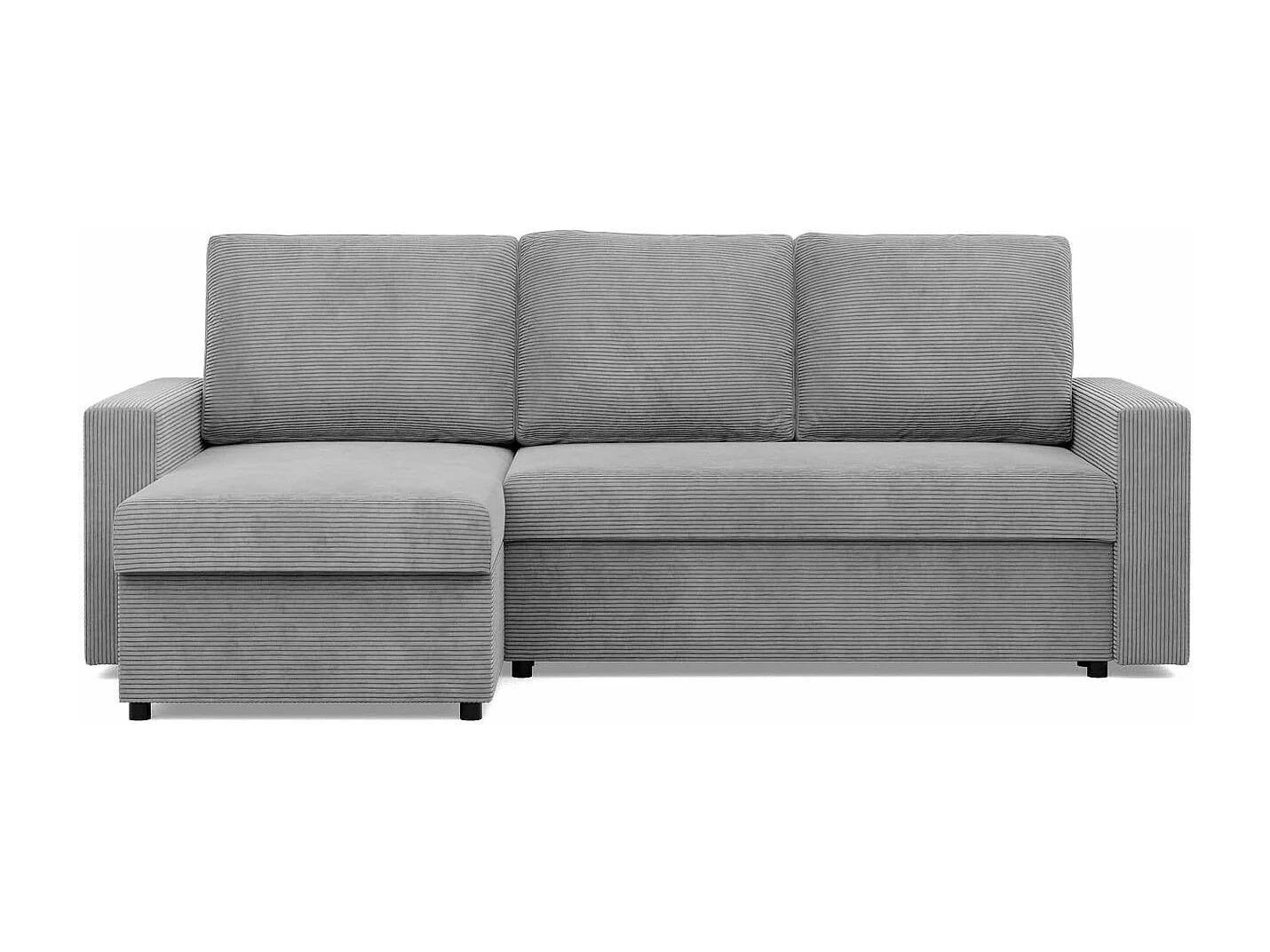 Canapé d'angle avec fonction couchage, Corde - Gris