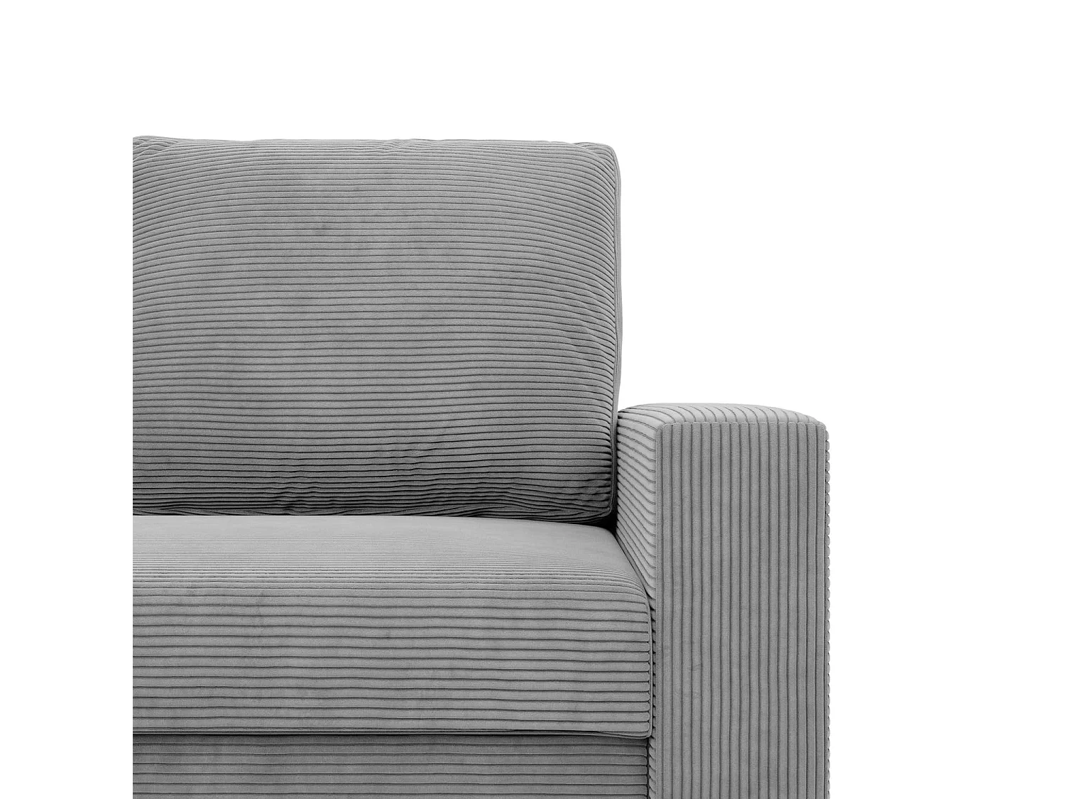 Canapé d'angle avec fonction couchage, Corde - Gris