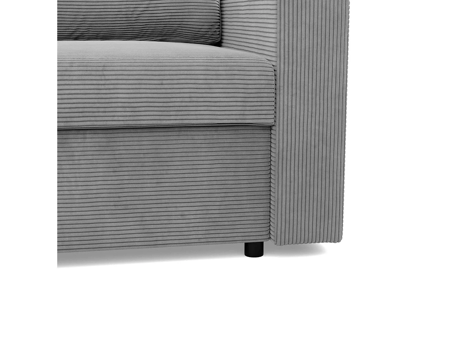 Canapé d'angle avec fonction couchage, Corde - Gris