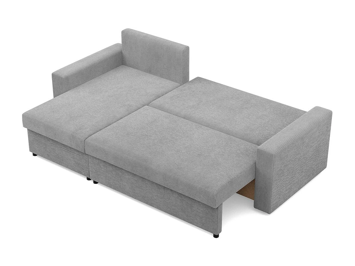 Canapé d'angle avec fonction couchage, Corde - Gris