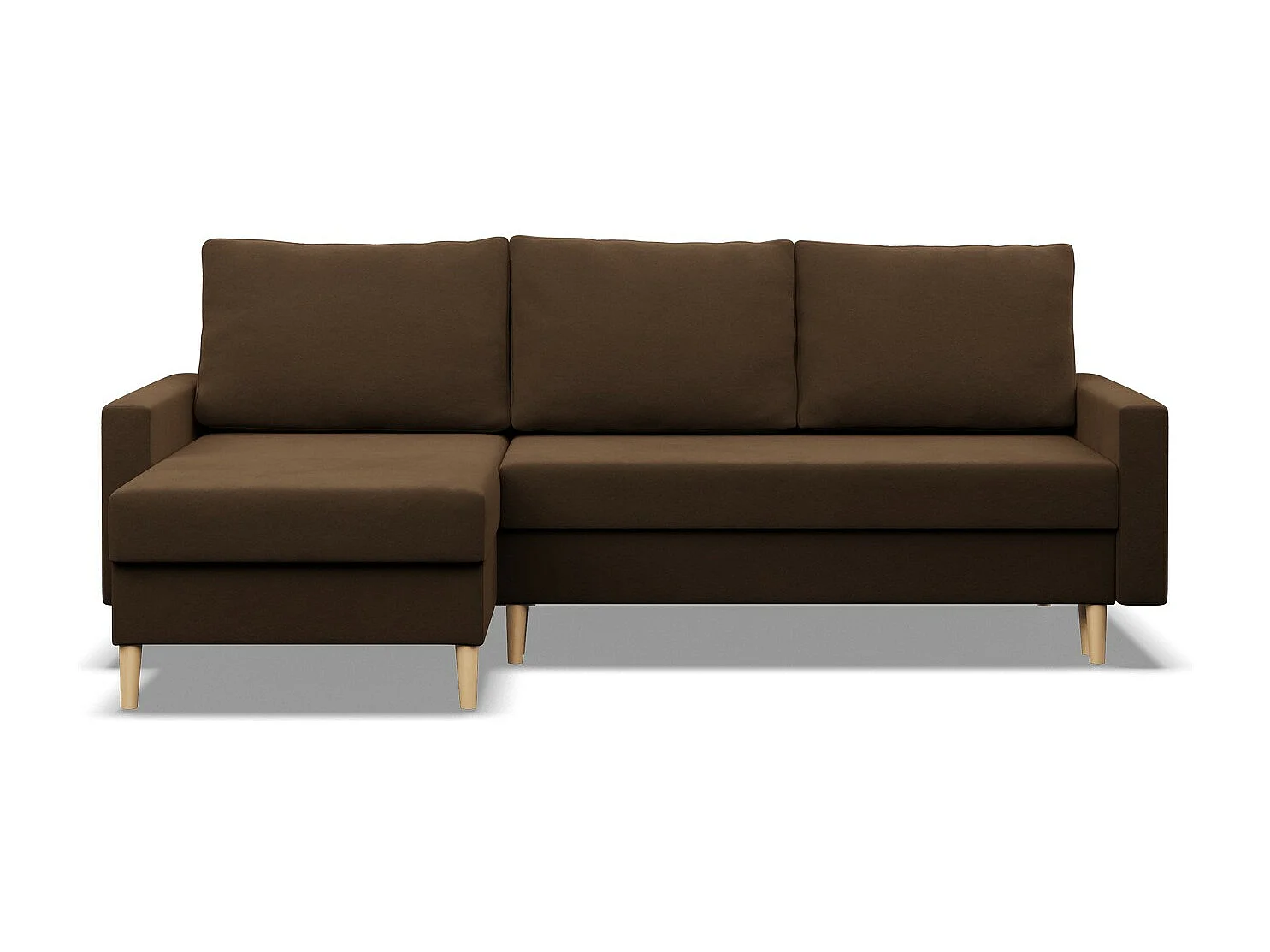 Narożnik z funkcją spania, dwustronna poduszka, kolor brązowy