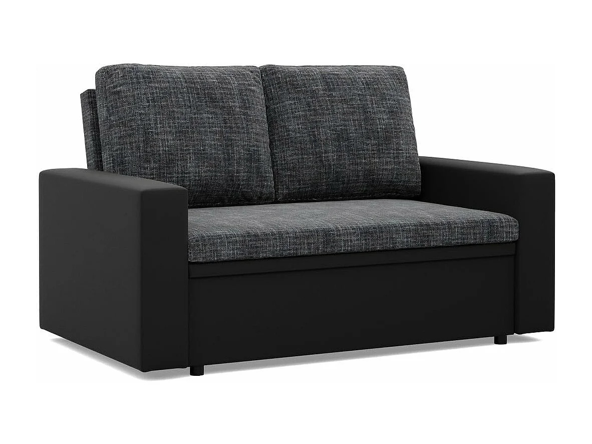 Canapé 2 places avec fonction sommeil, Noir + Noir