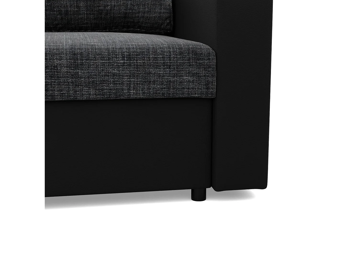 Canapé 2 places avec fonction sommeil, Noir + Noir