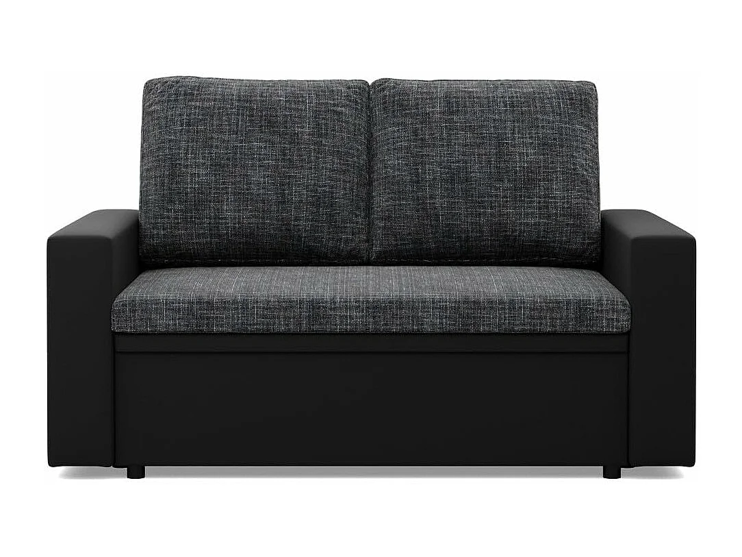 Canapé 2 places avec fonction sommeil, Noir + Noir