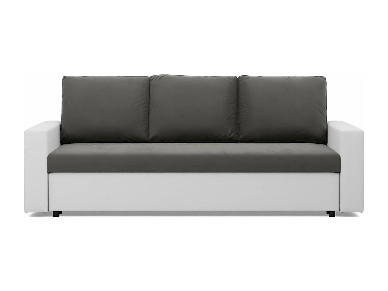 Canapé 3 places avec fonction sommeil, Gris foncé + Gris