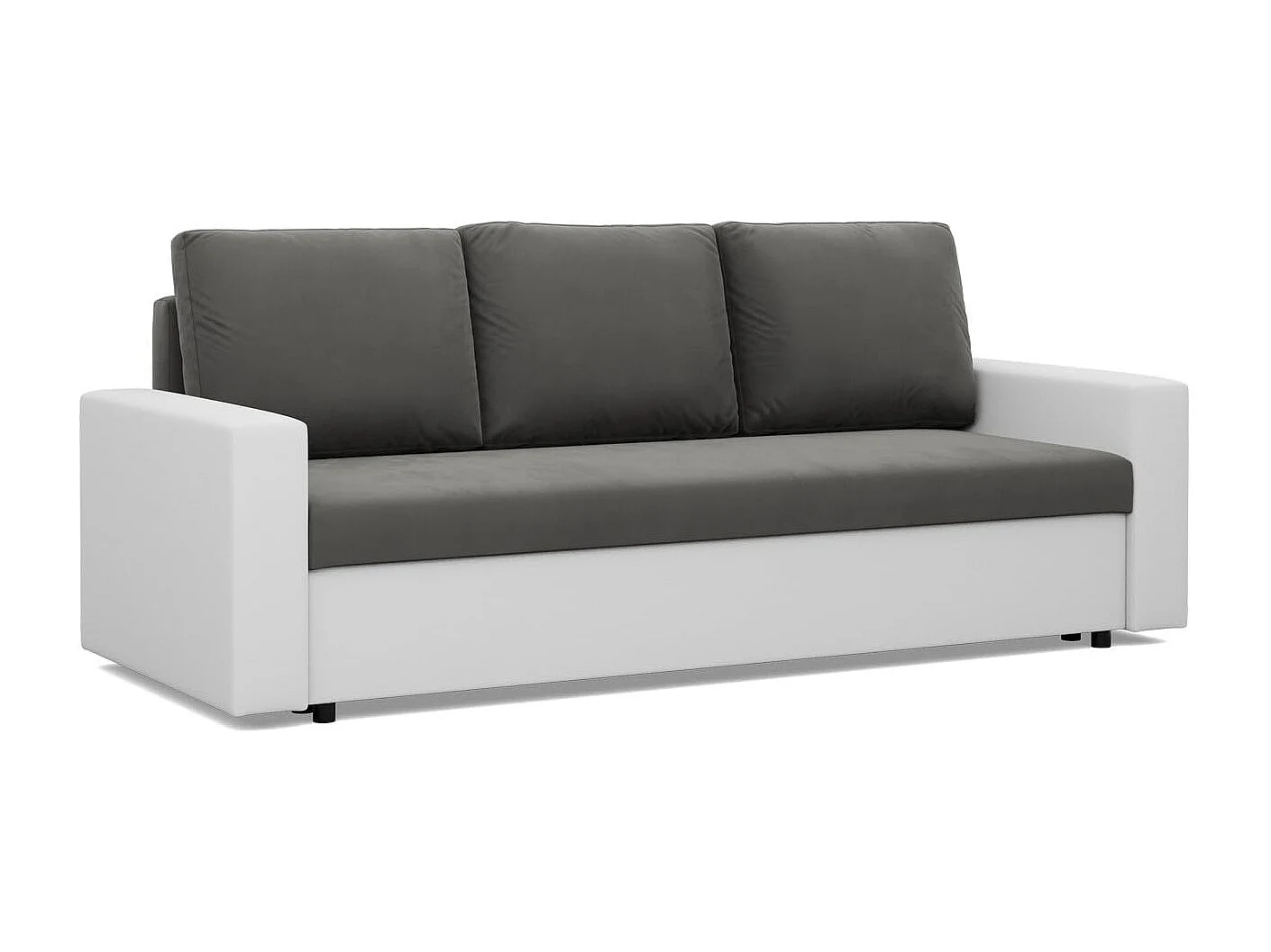 Canapé 3 places avec fonction sommeil, Gris foncé + Gris