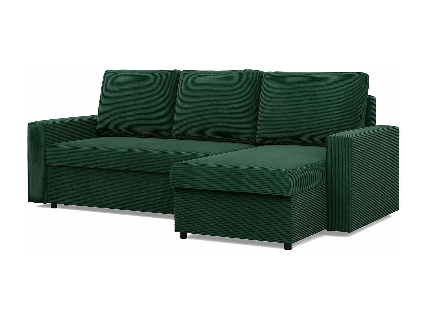 Canapé d'angle avec fonction couchage, Corde - Vert foncé