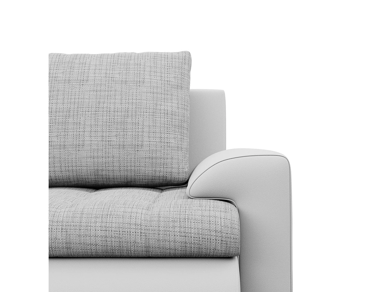 Gauche Canapé d'angle avec fonction couchage, Ottoman, Gris + Gris