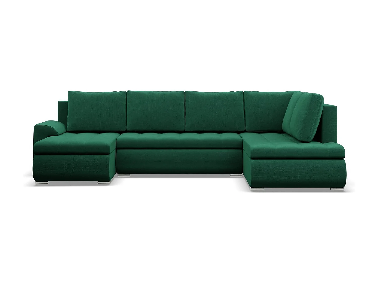 Canapé d'angle en U avec fonction sommeil, Ottoman, Bleu foncé