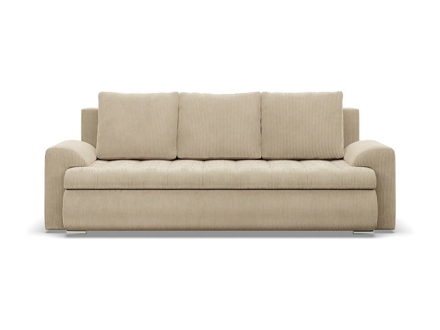 Canapé 3 places avec fonction sommeil, Cord - Beige