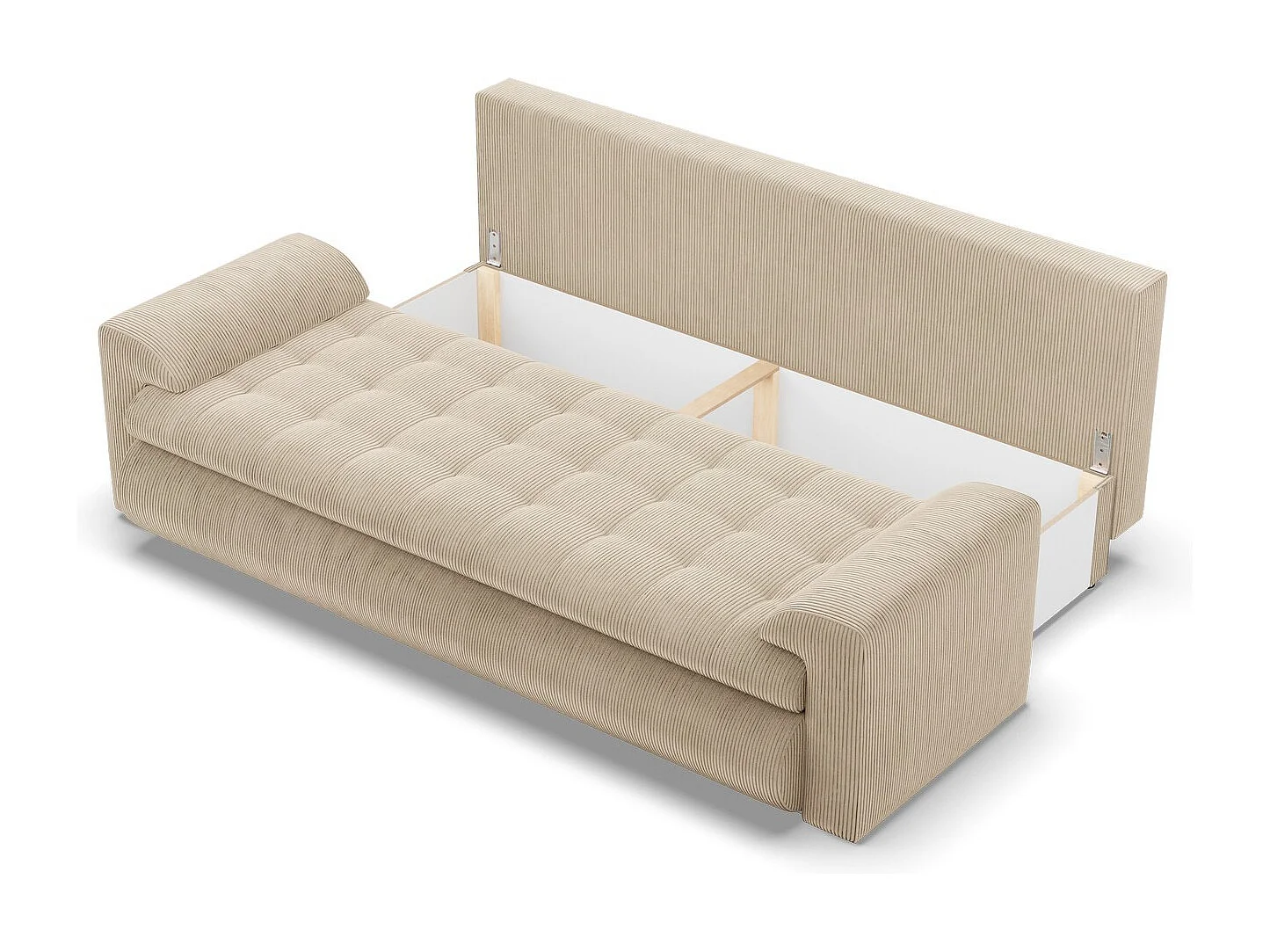 Canapé 3 places avec fonction sommeil, Cord - Beige
