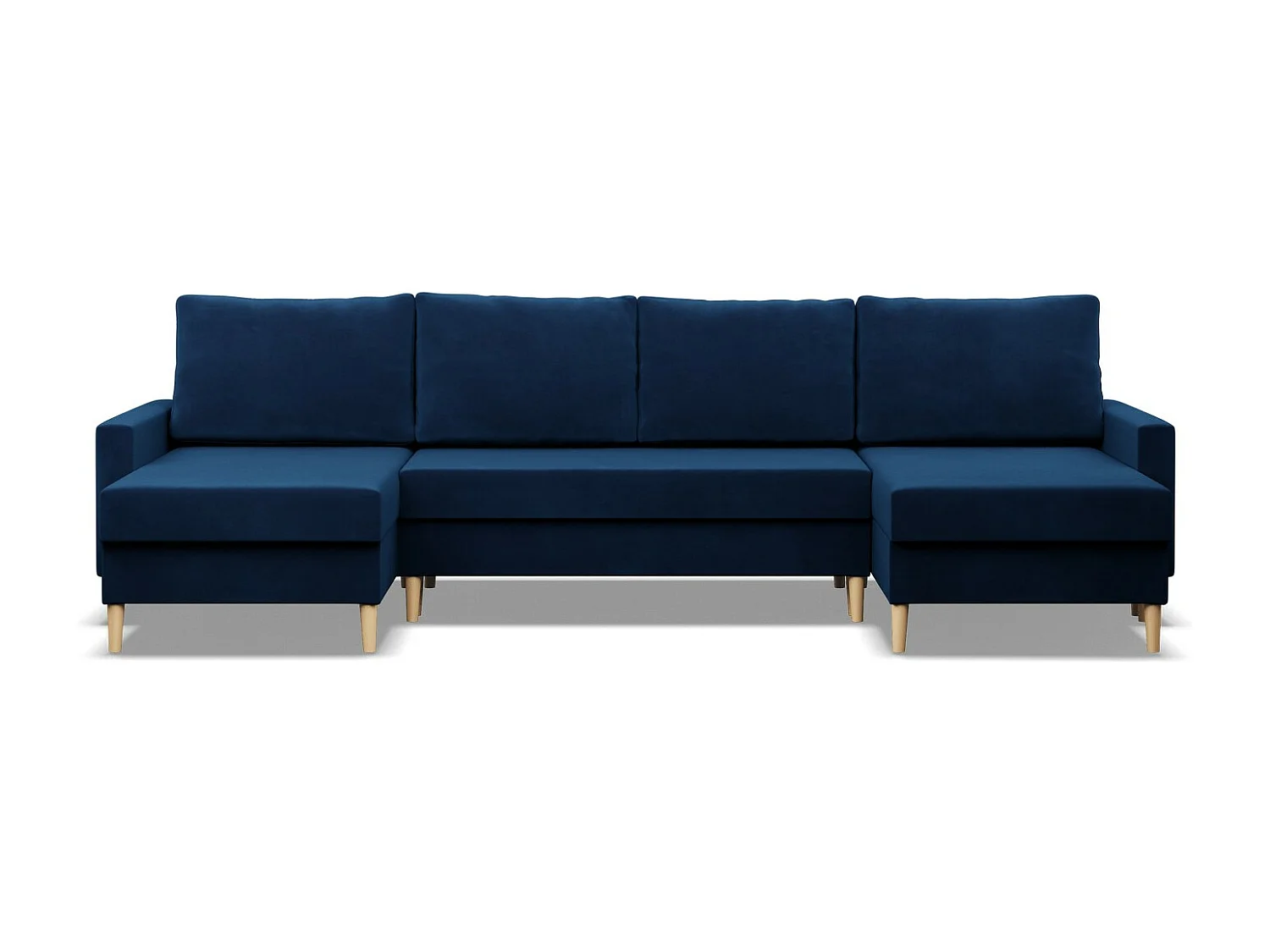 Duży narożnik w kształcie litery U z funkcją spania, z dwustronną poduszką, kolor ciemnoniebieski