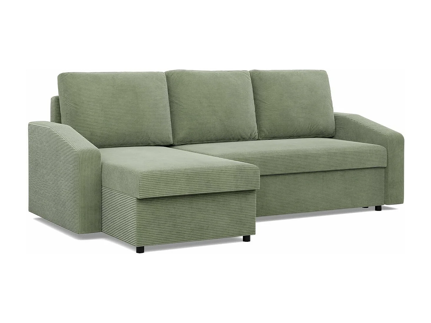 Canapé d'angle avec fonction couchage, Corde - Vert