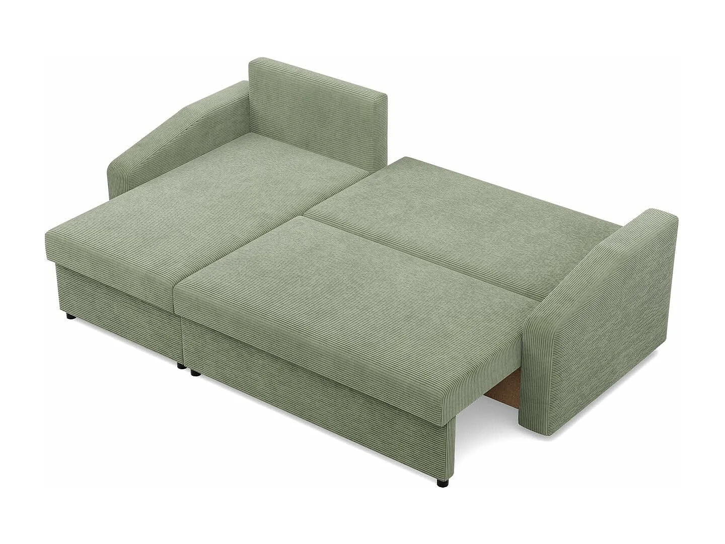 Canapé d'angle avec fonction couchage, Corde - Vert