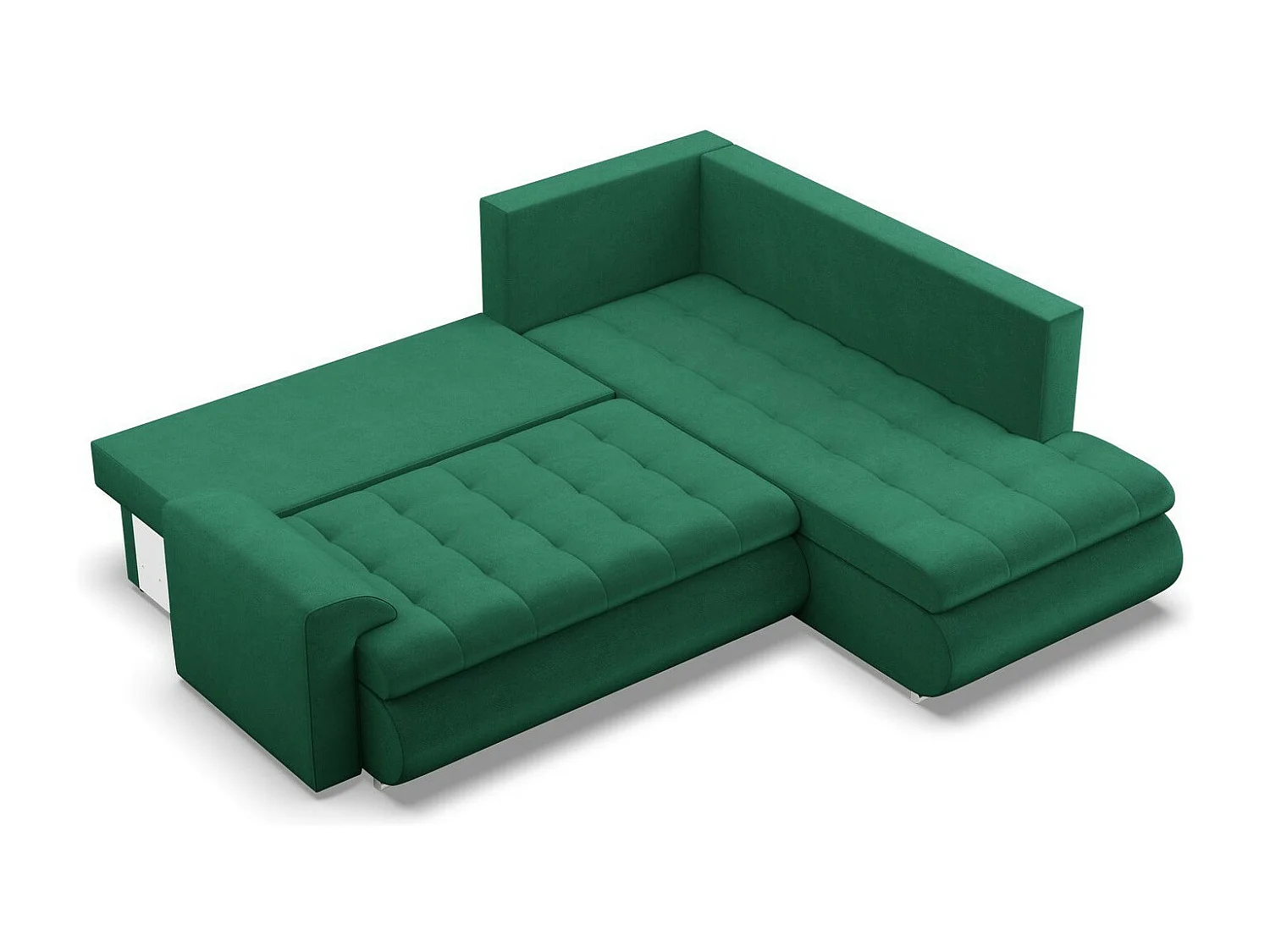 Droite Canapé d'angle avec fonction couchage, Ottoman,  Bleu foncé