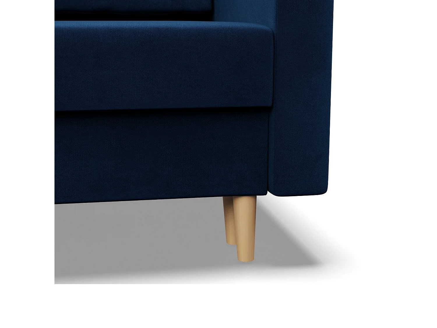 Canapé 2 places avec fonction sommeil, Coussin réversible, Bleu foncé