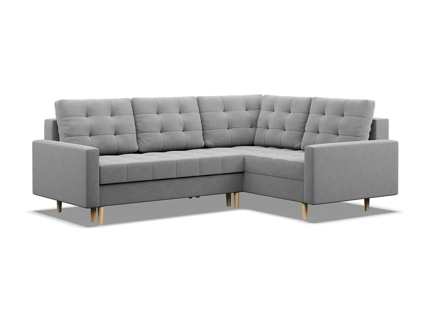 Droite Canapé d'angle avec fonction couchage, Ottoman,  Gris