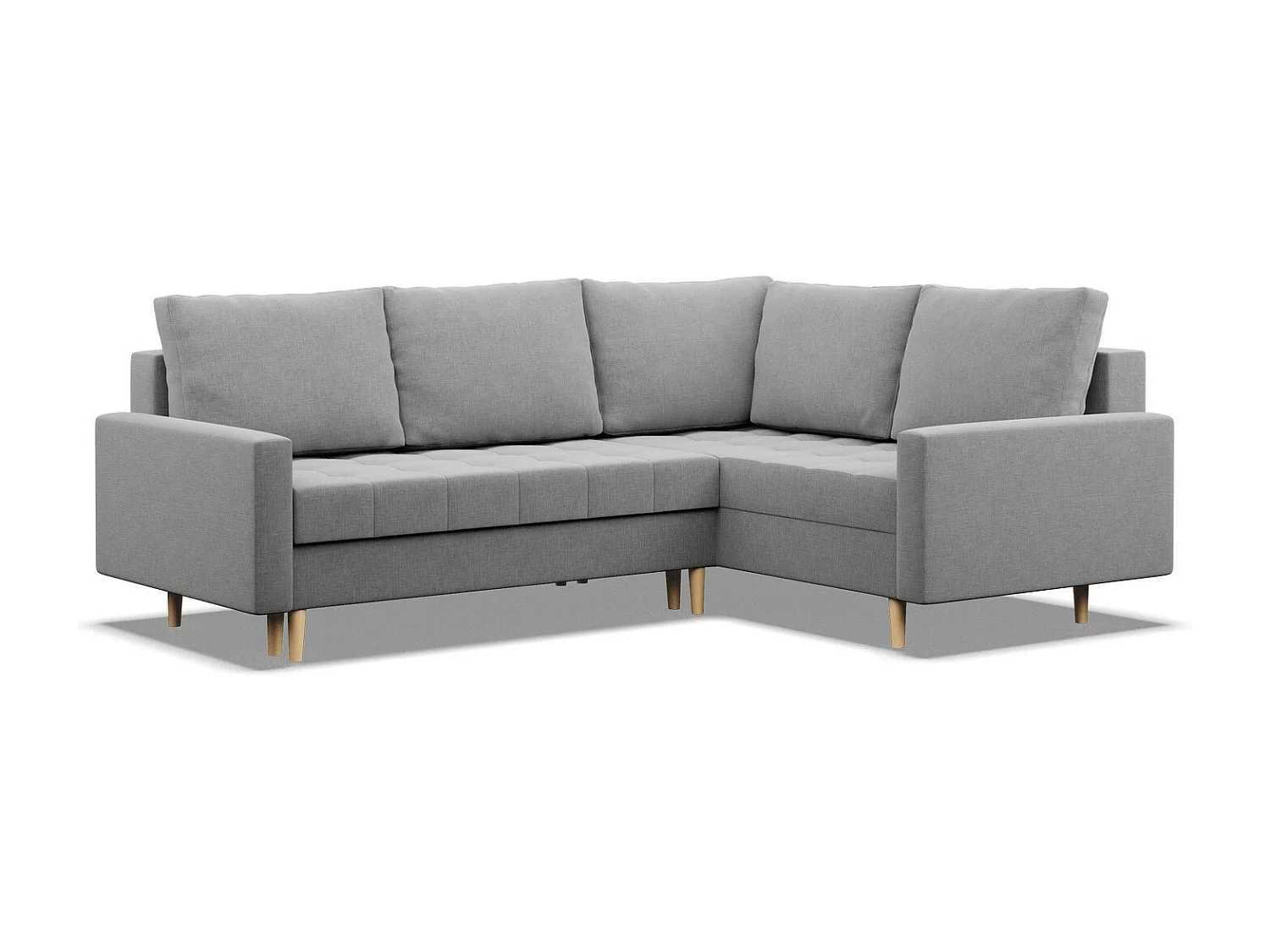 Droite Canapé d'angle avec fonction couchage, Ottoman,  Gris