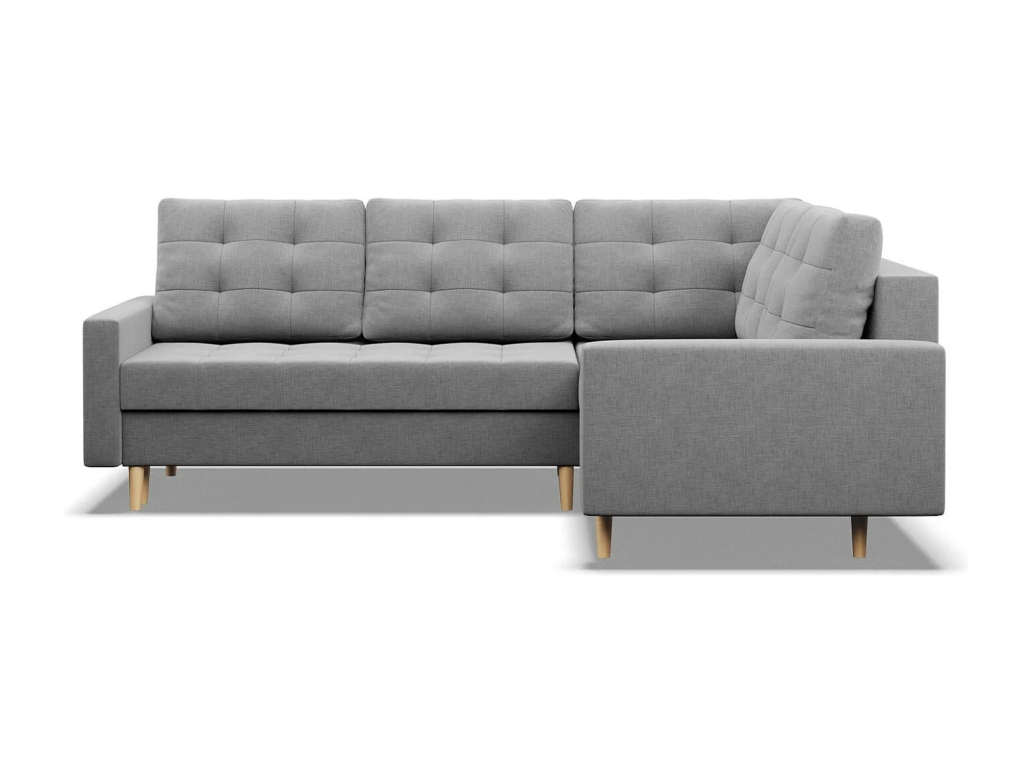 Droite Canapé d'angle avec fonction couchage, Ottoman,  Gris