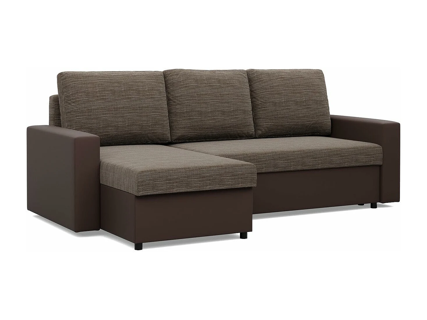 Ecksofa mit Schlaffunktion, Universelle Seite, Braun + Braun