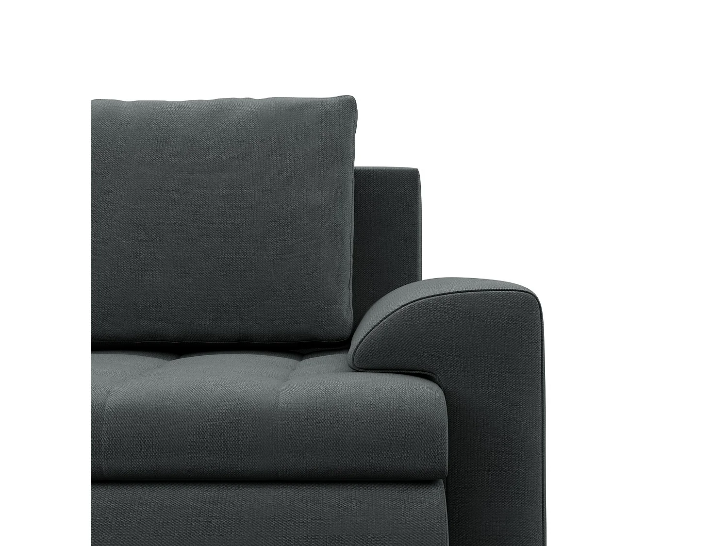 Gauche Canapé d'angle avec fonction couchage, Ottoman, Gris foncé