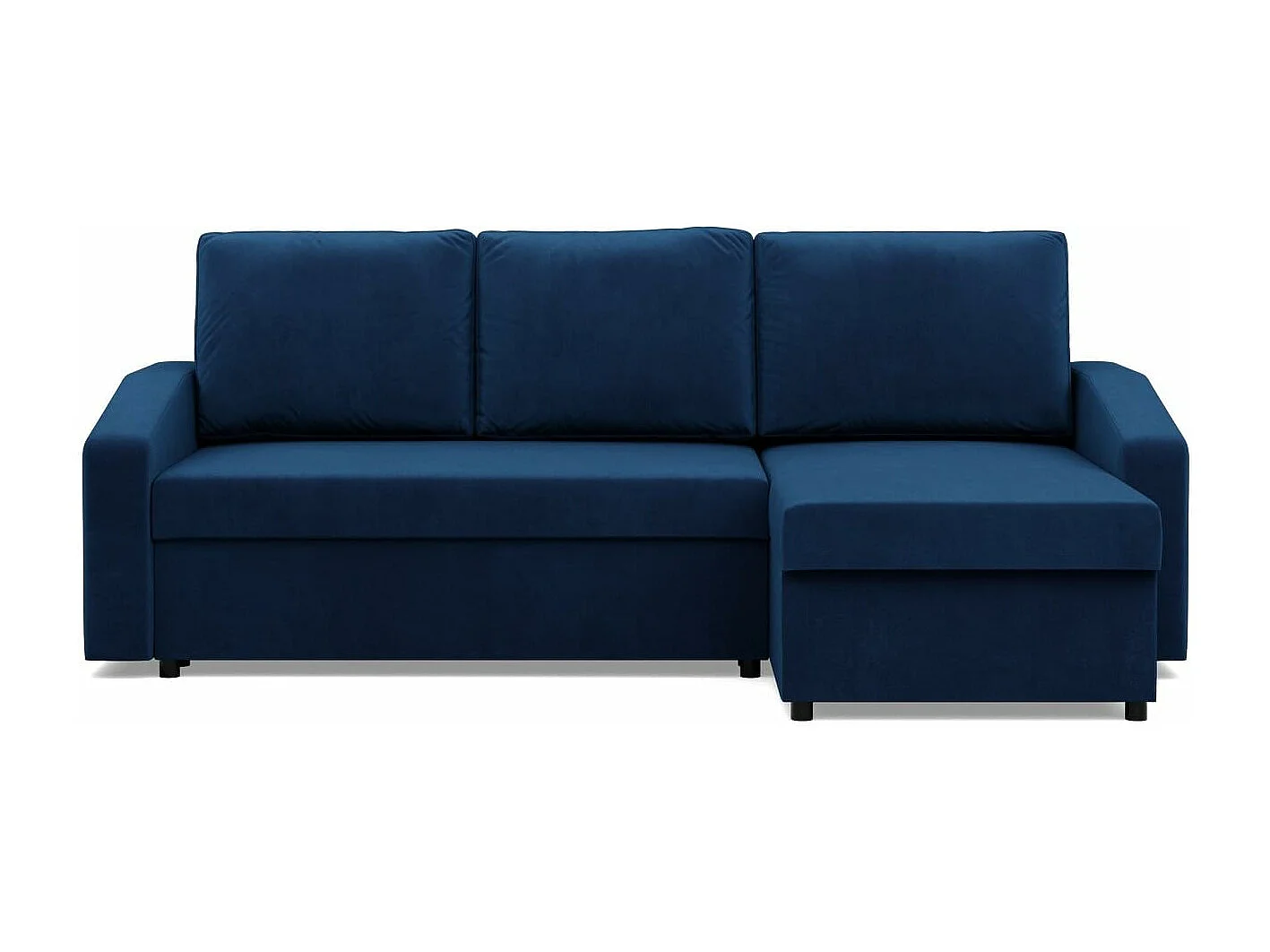 Canapé d'angle avec fonction couchage, Bonell, Bleu foncé
