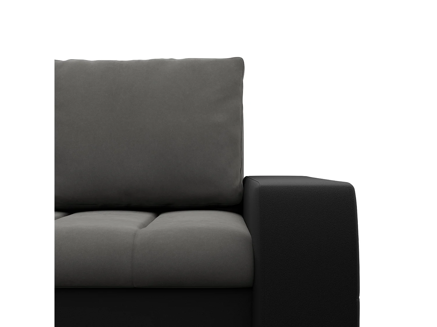 Narożnik prawy z funkcją spania, kolor ciemnoszary + czarny