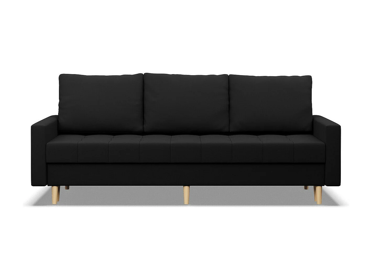 Sofa 3-osobowa z funkcją spania, kolor czarny