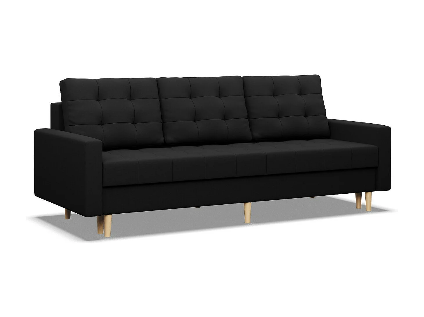 Sofa 3-osobowa z funkcją spania, kolor czarny