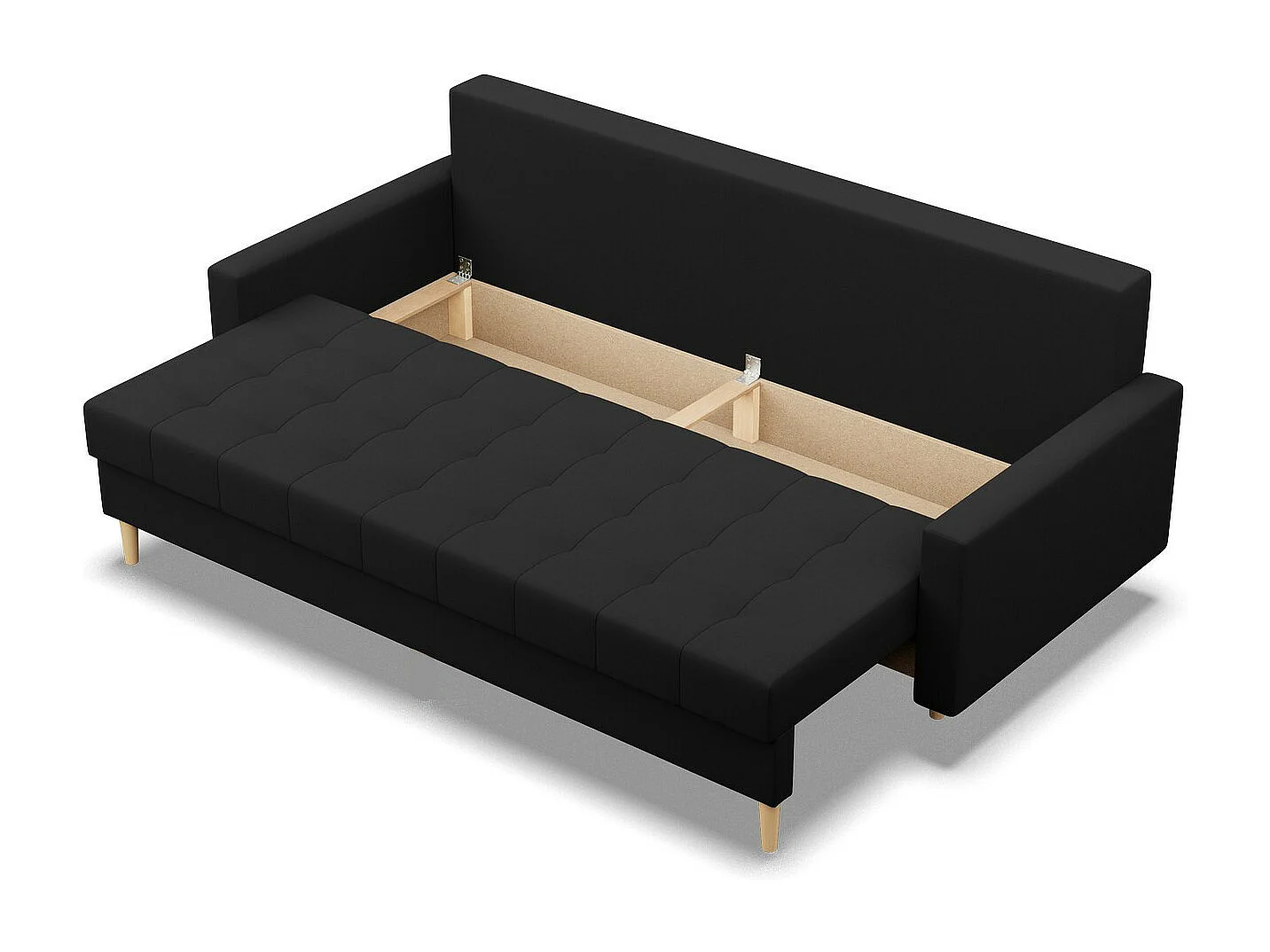 Sofa 3-osobowa z funkcją spania, kolor czarny