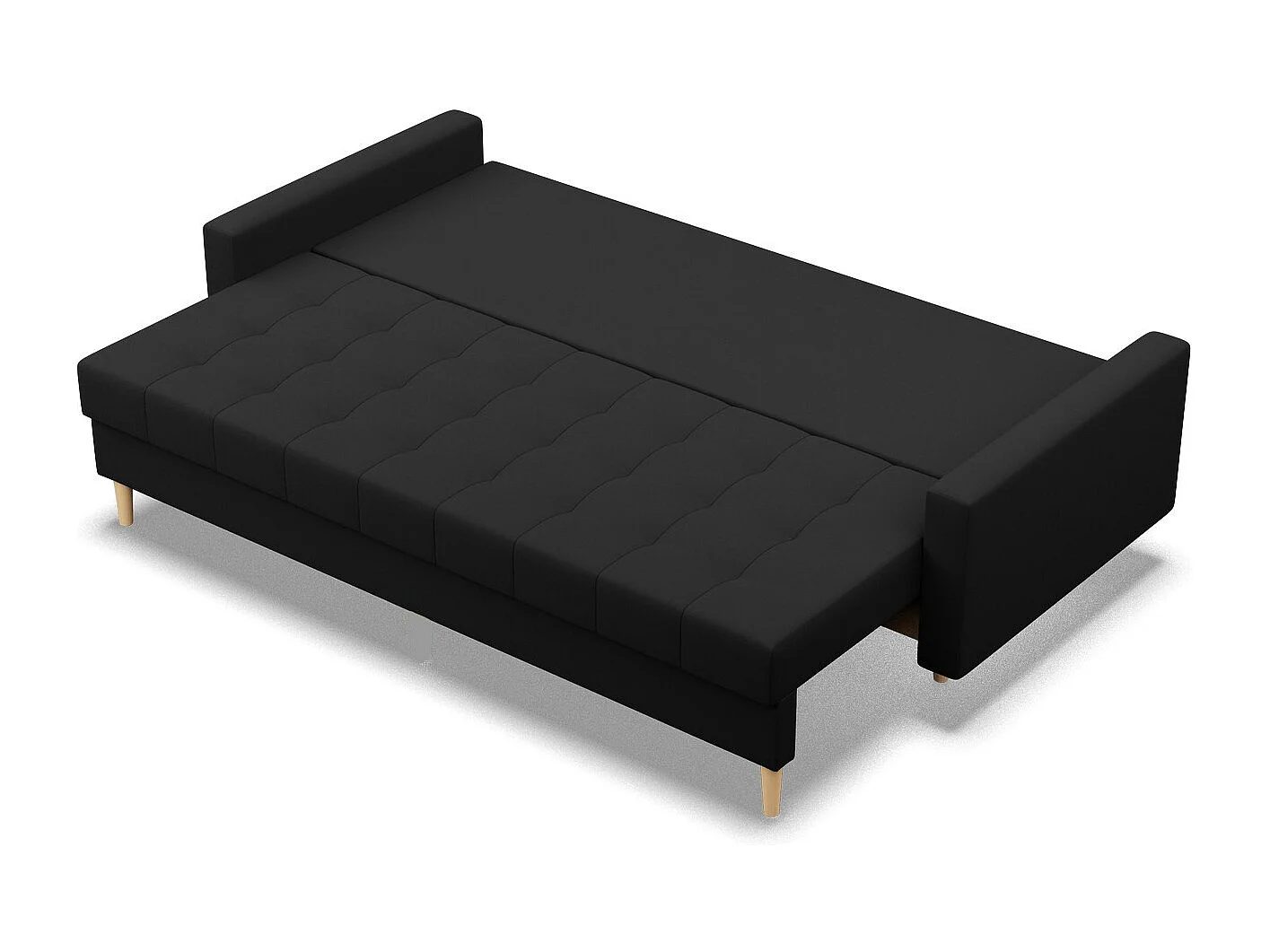 Sofa 3-osobowa z funkcją spania, kolor czarny