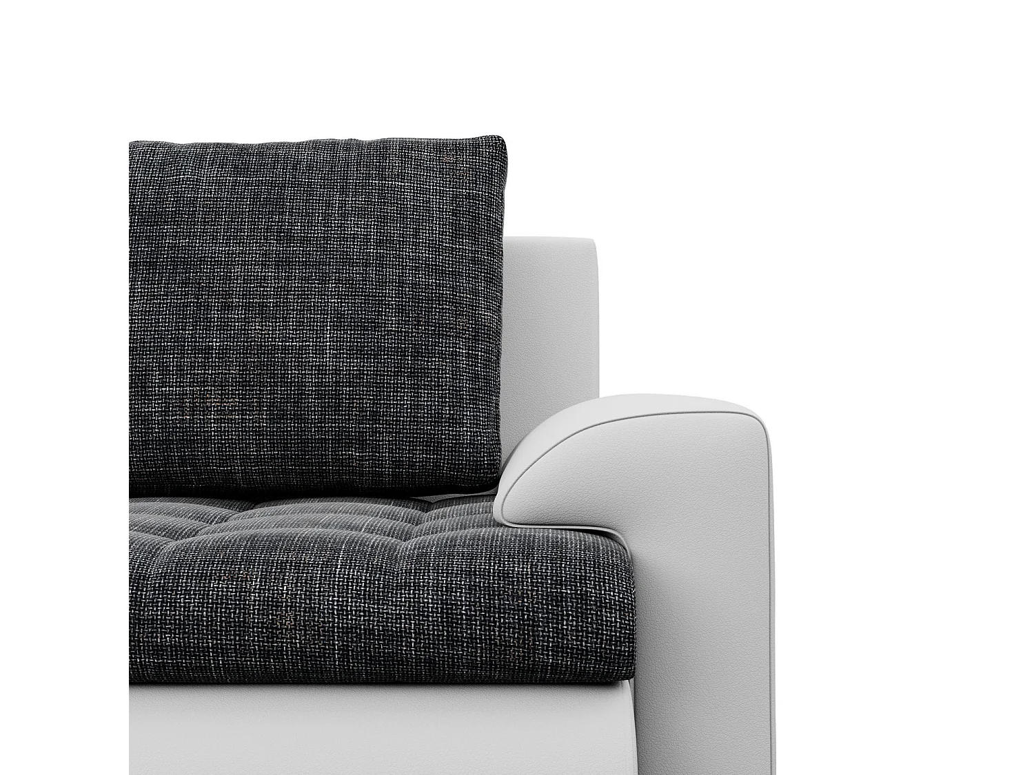 Narożnik lewy z funkcją spania, otomana, kolor czarny + szary