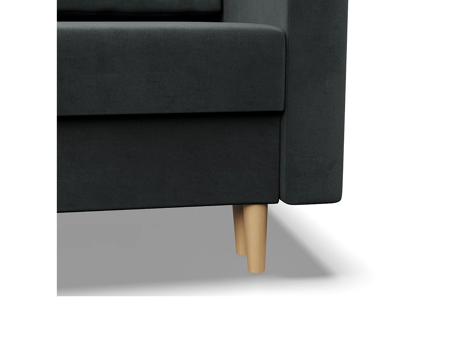 Canapé d'angle avec fonction couchage, Coussin réversible, Gris