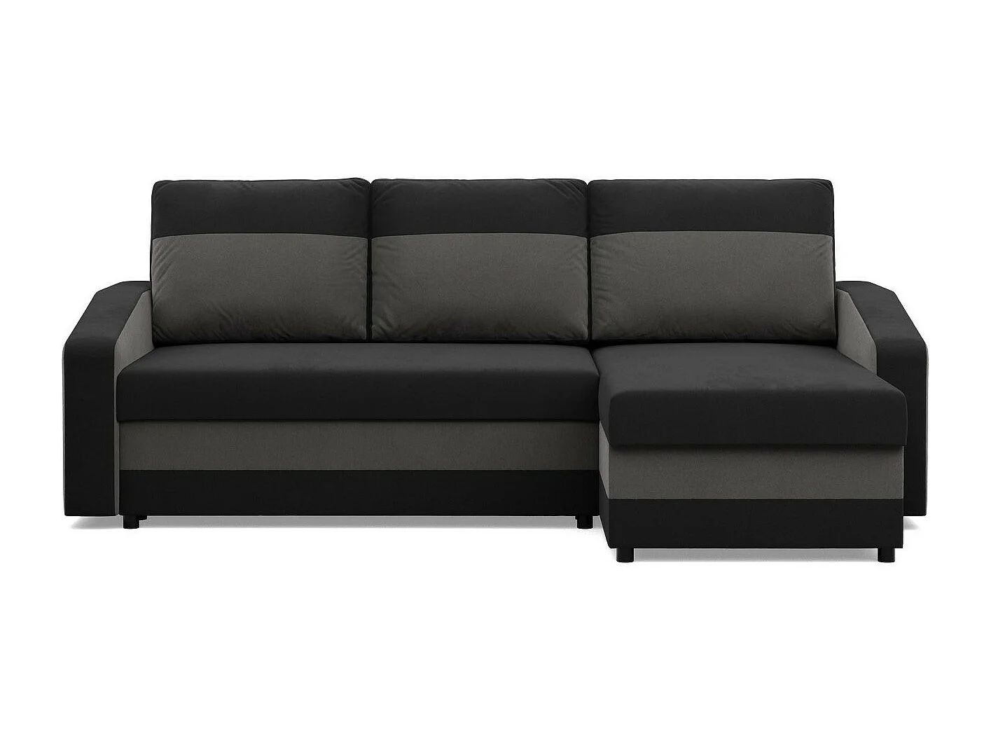 Canapé d'angle avec fonction couchage, Universelle Seite, Noir + Blanc