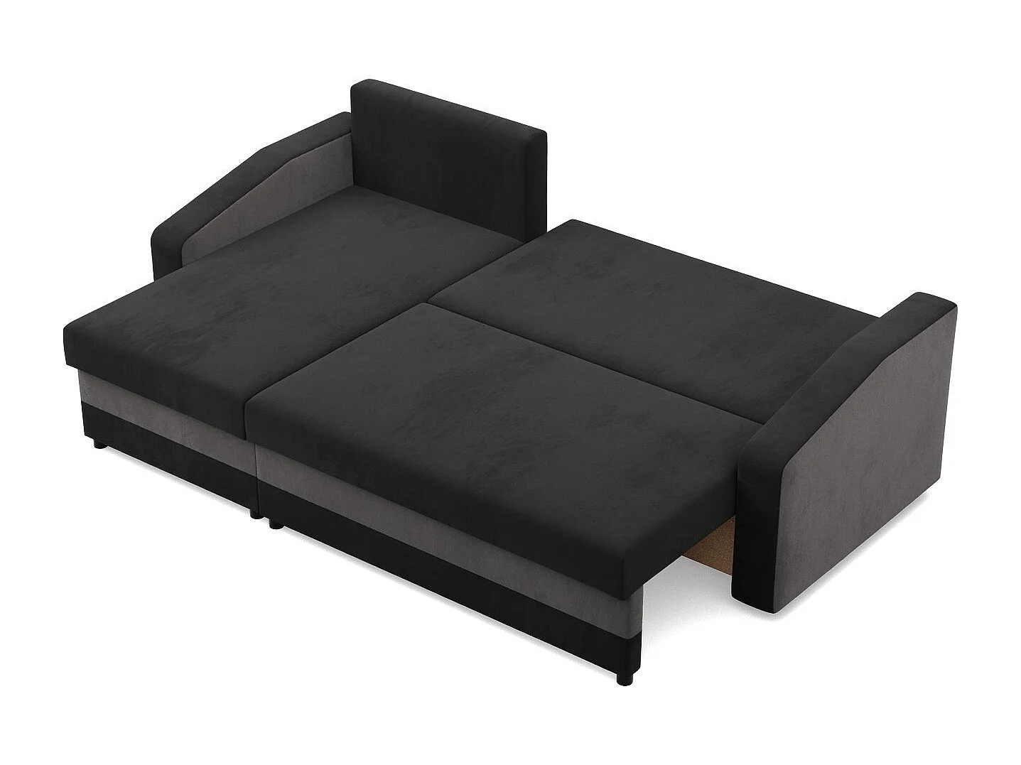 Canapé d'angle avec fonction couchage, Universelle Seite, Noir + Blanc