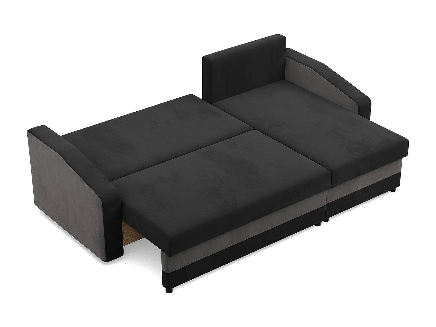 Canapé d'angle avec fonction couchage, Universelle Seite, Noir + Blanc