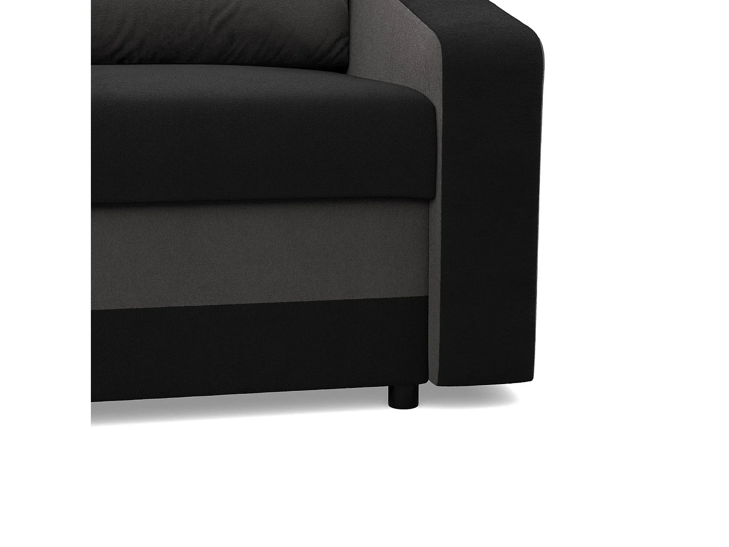 Canapé d'angle avec fonction couchage, Universelle Seite, Noir + Blanc