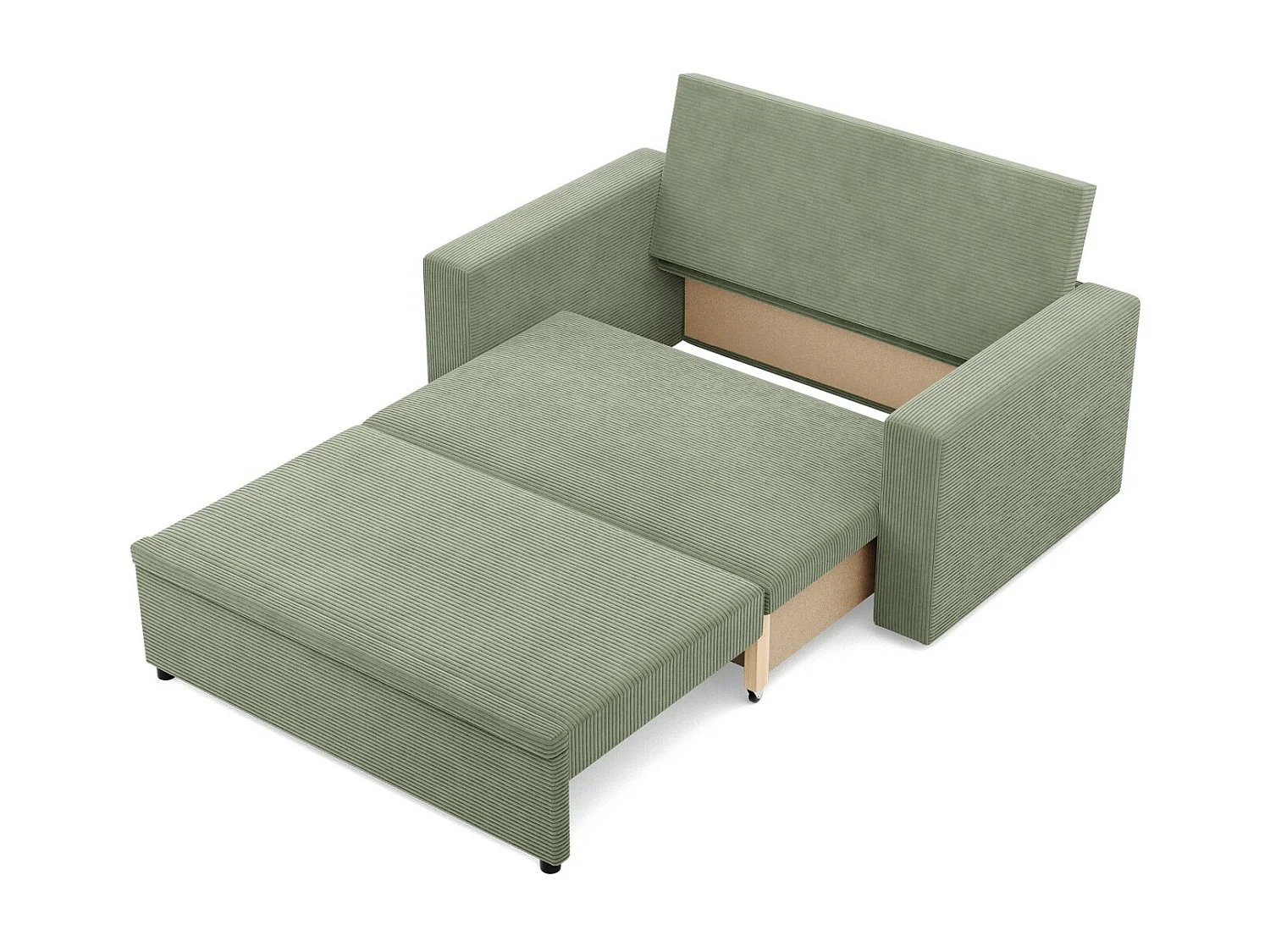 Sofa 2-osobowa z funkcją spania, sztruks - kolor zielony