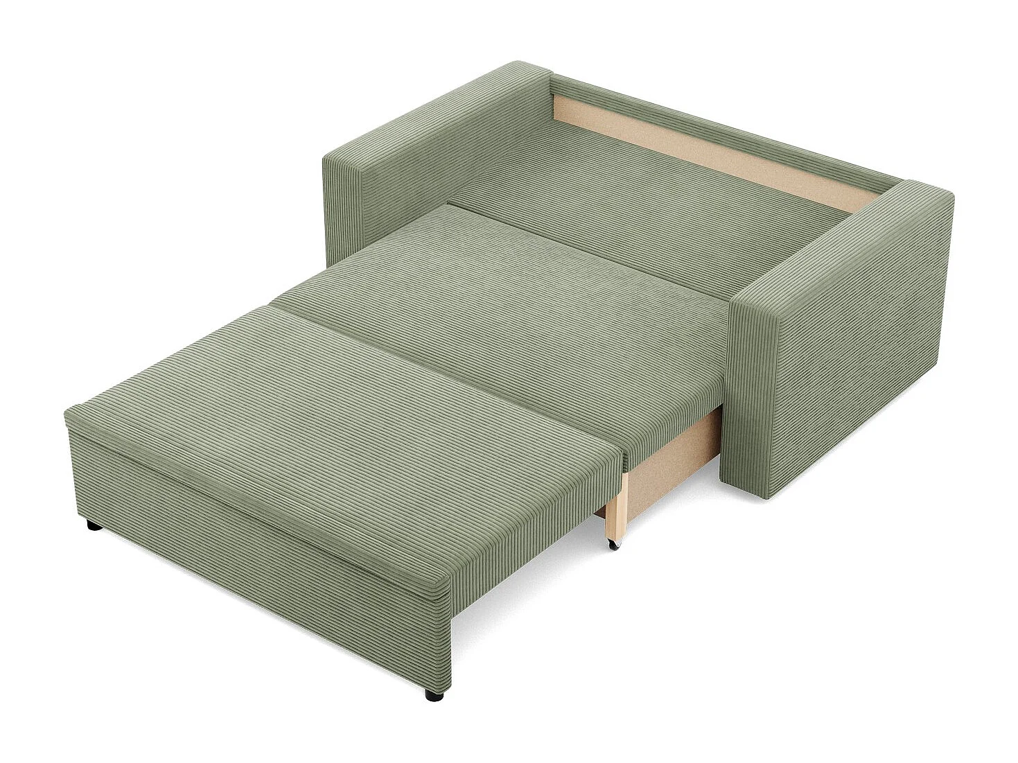 Sofa 2-osobowa z funkcją spania, sztruks - kolor zielony